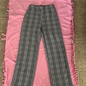 Black, gray, and white, pattern pants, small, size 4